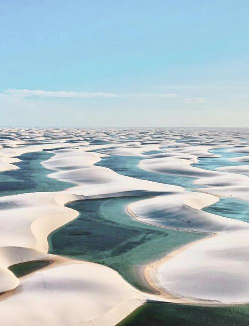 巴西千湖沙漠 白色沙漠中的水上乐园
